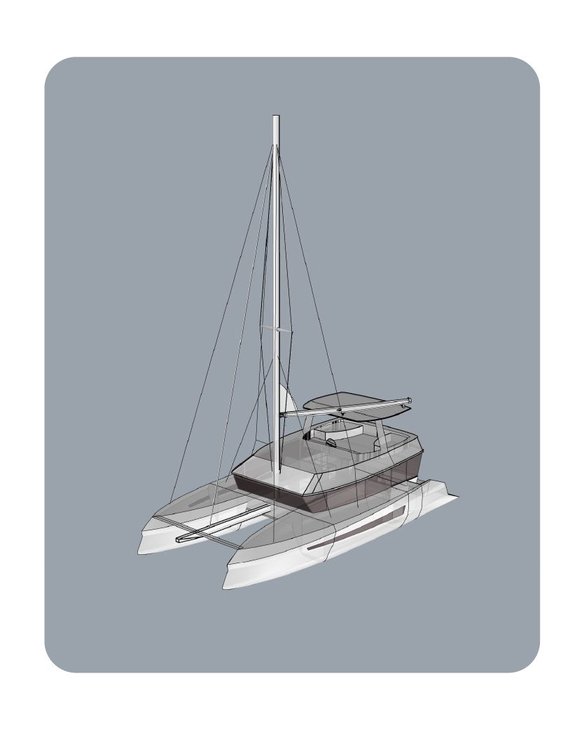 Sailing catamaran concept sketch