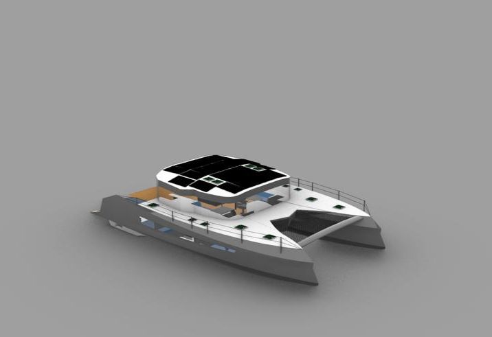Studio render of the catamaran